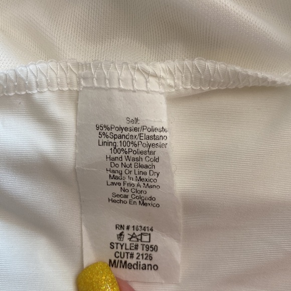 21 Saints junior white twisted front open stomach top, V neck long sleeve M - Picture 10 of 10